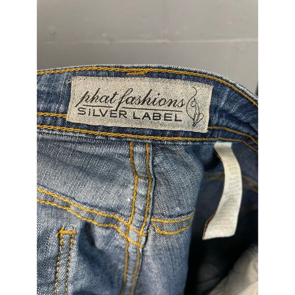 Vintage Y2K Low Rise Phat Fashions Baby Phat Jeans SZ 11 Embroidered Pockets - Picture 10 of 10